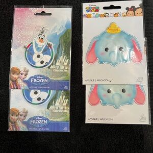 Disney Frozen Olaf and Dumbo Iron on Patch Set